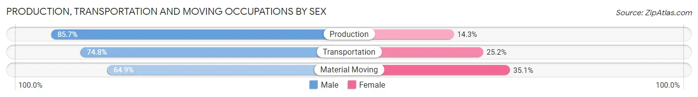 Production, Transportation and Moving Occupations by Sex in Big Spring
