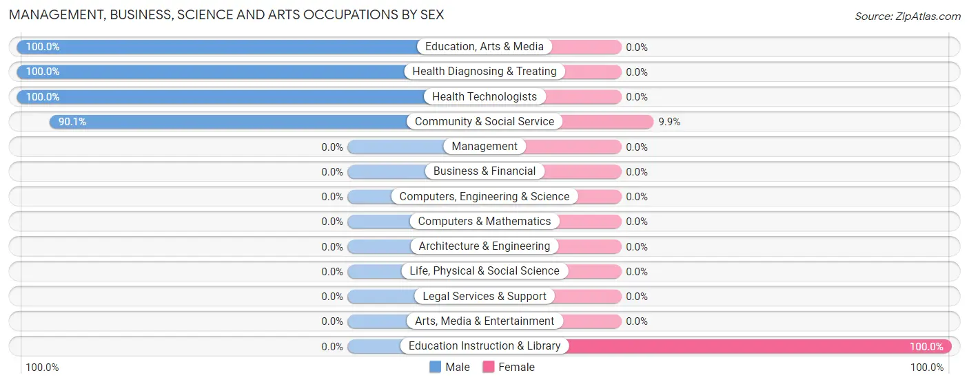 Management, Business, Science and Arts Occupations by Sex in Bigfoot