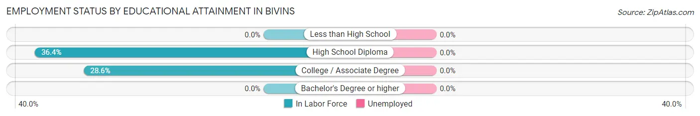 Employment Status by Educational Attainment in Bivins