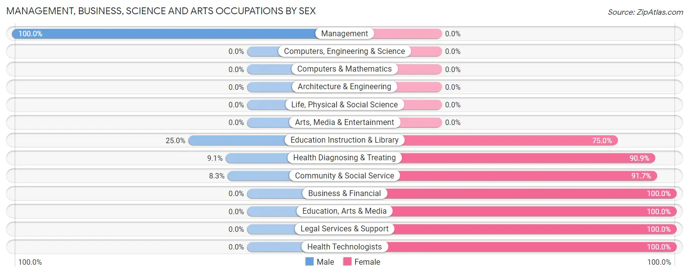 Management, Business, Science and Arts Occupations by Sex in Blanket
