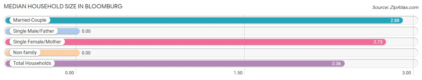 Median Household Size in Bloomburg