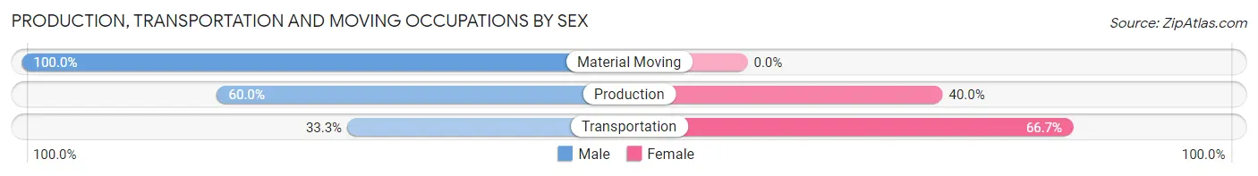 Production, Transportation and Moving Occupations by Sex in Bloomburg