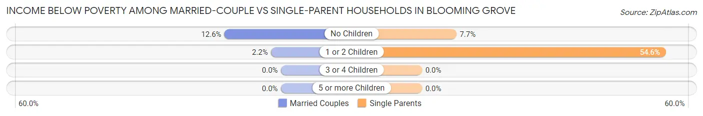 Income Below Poverty Among Married-Couple vs Single-Parent Households in Blooming Grove