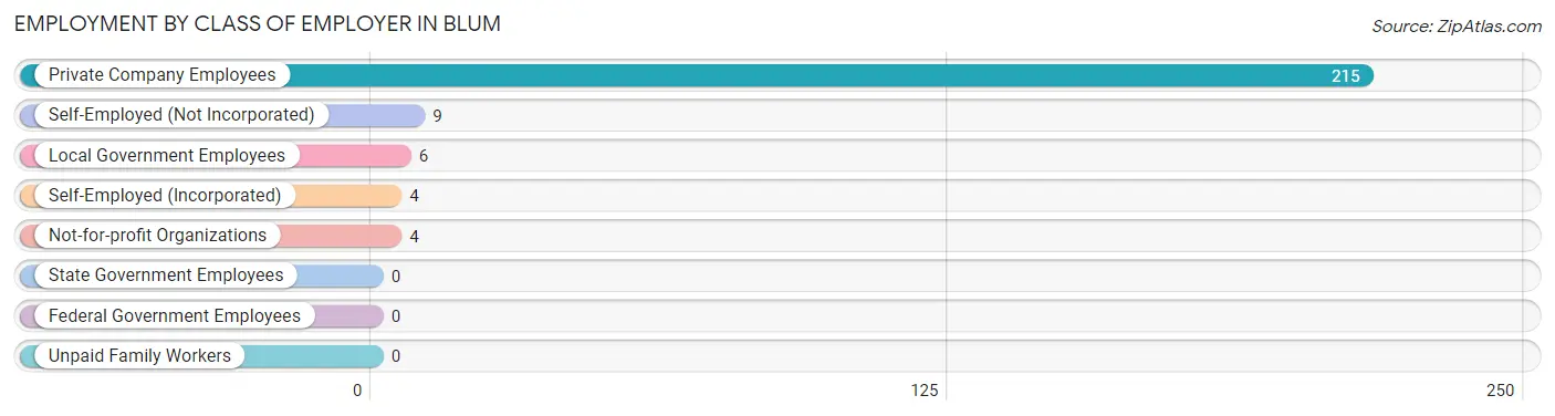 Employment by Class of Employer in Blum