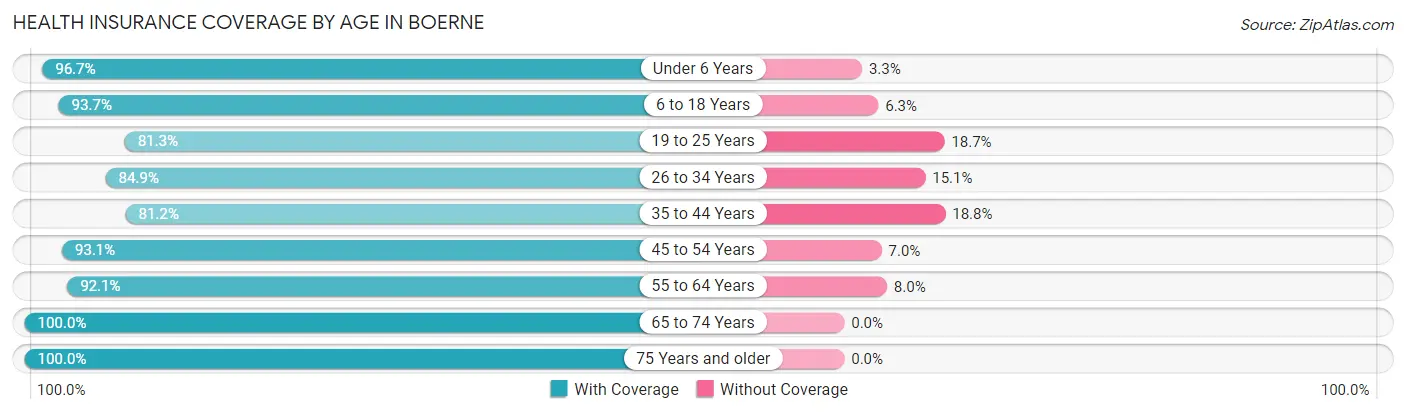 Health Insurance Coverage by Age in Boerne