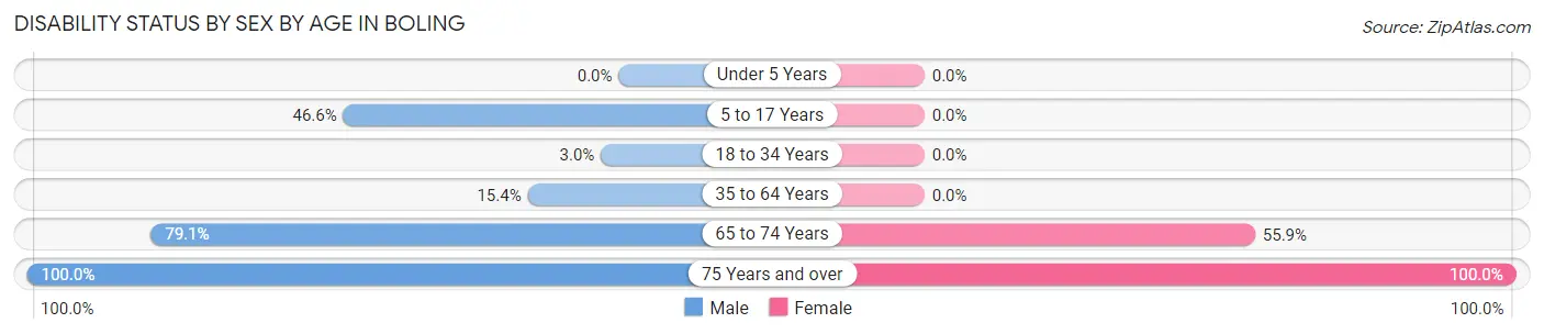 Disability Status by Sex by Age in Boling