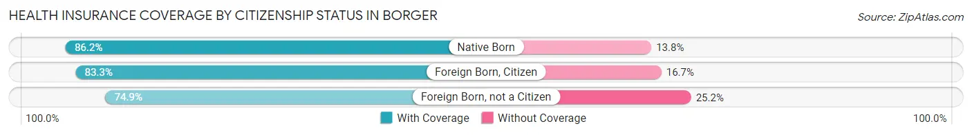 Health Insurance Coverage by Citizenship Status in Borger