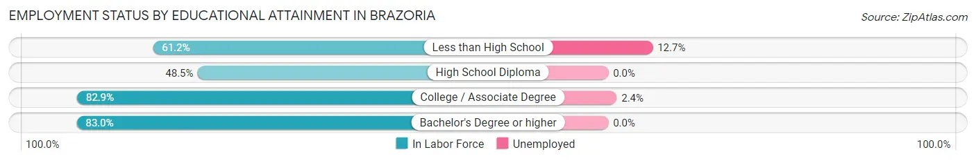 Employment Status by Educational Attainment in Brazoria