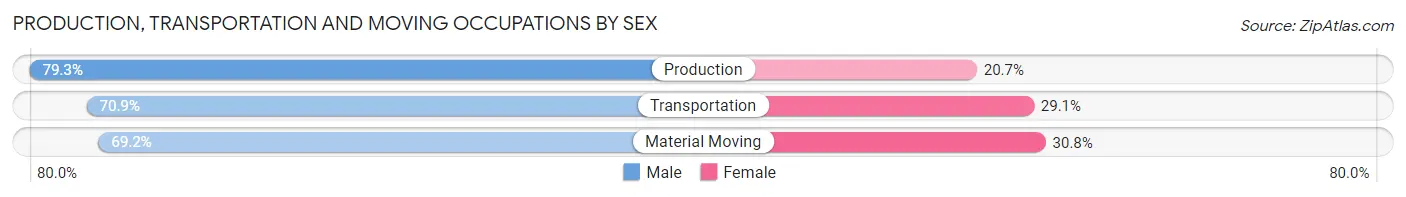 Production, Transportation and Moving Occupations by Sex in Brookshire