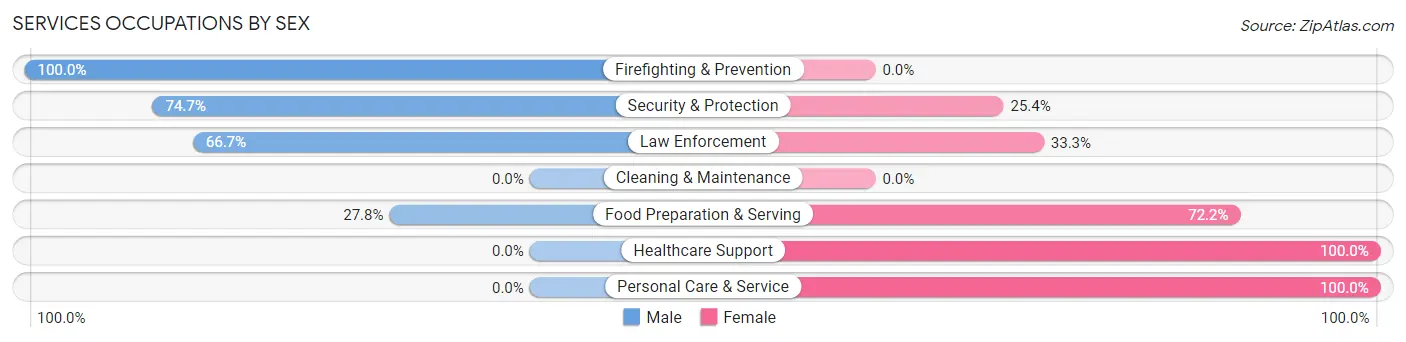 Services Occupations by Sex in Buffalo