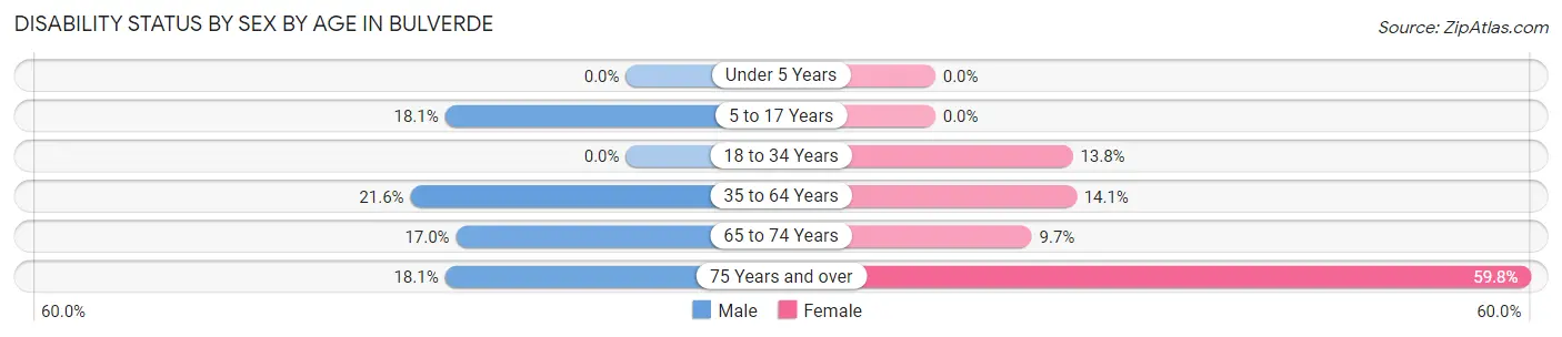 Disability Status by Sex by Age in Bulverde