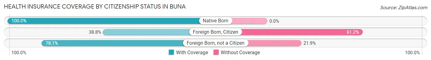 Health Insurance Coverage by Citizenship Status in Buna