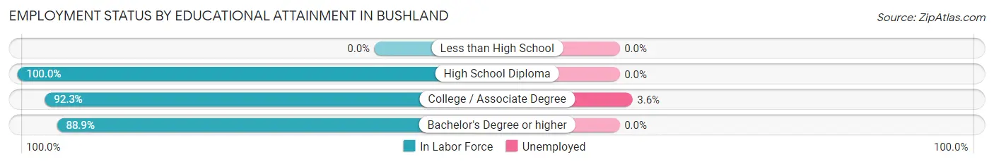 Employment Status by Educational Attainment in Bushland