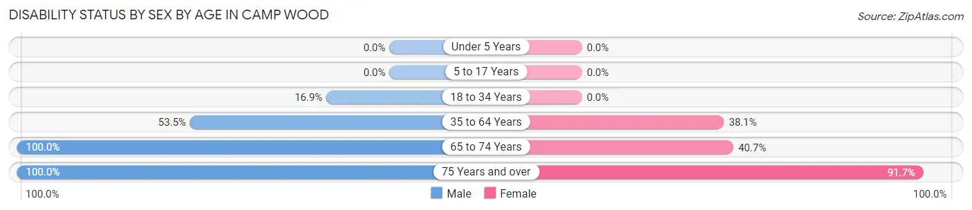 Disability Status by Sex by Age in Camp Wood