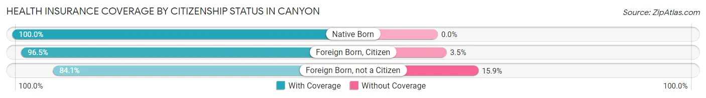 Health Insurance Coverage by Citizenship Status in Canyon