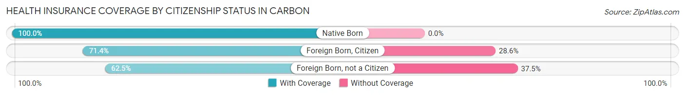 Health Insurance Coverage by Citizenship Status in Carbon