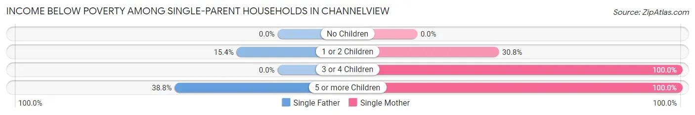 Income Below Poverty Among Single-Parent Households in Channelview