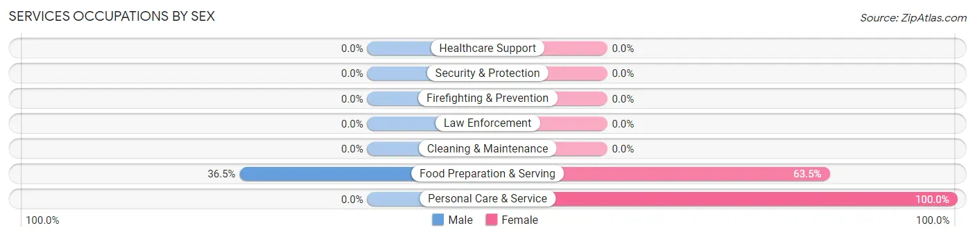Services Occupations by Sex in China Spring