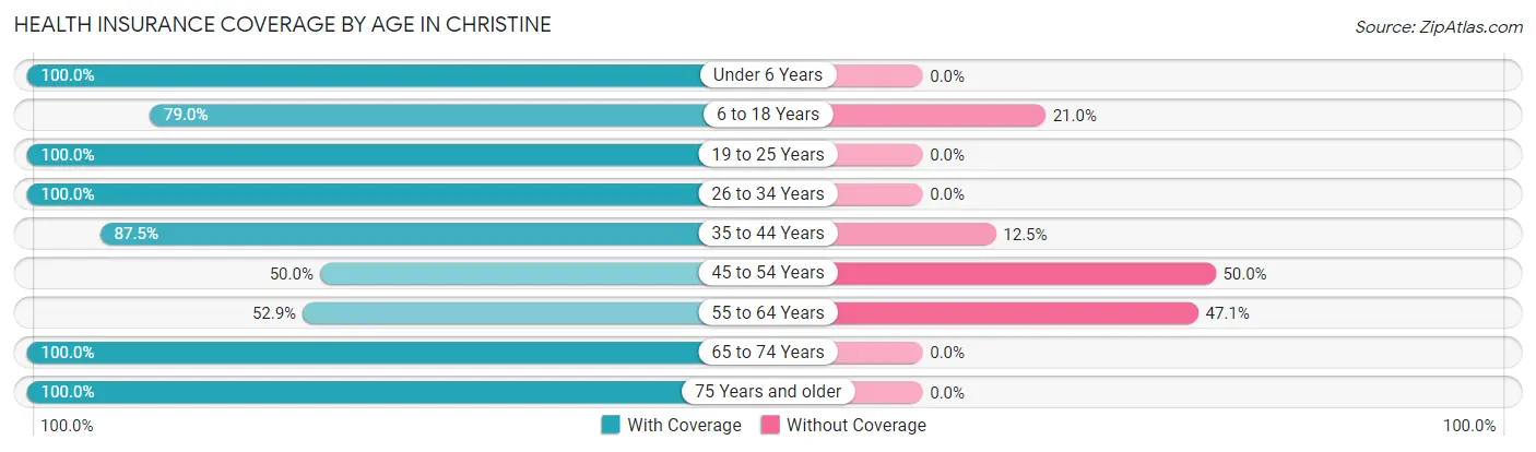 Health Insurance Coverage by Age in Christine