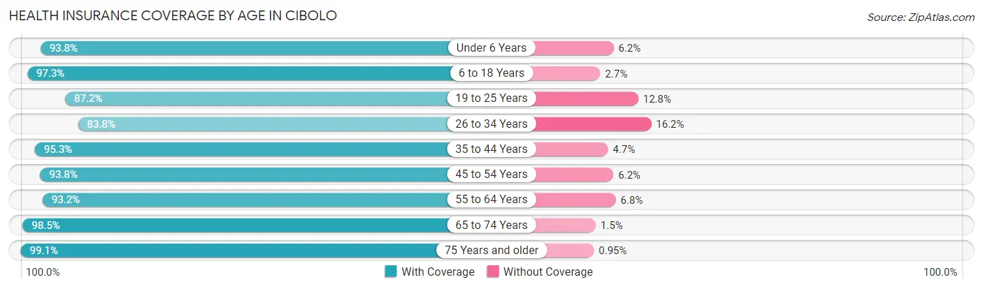 Health Insurance Coverage by Age in Cibolo