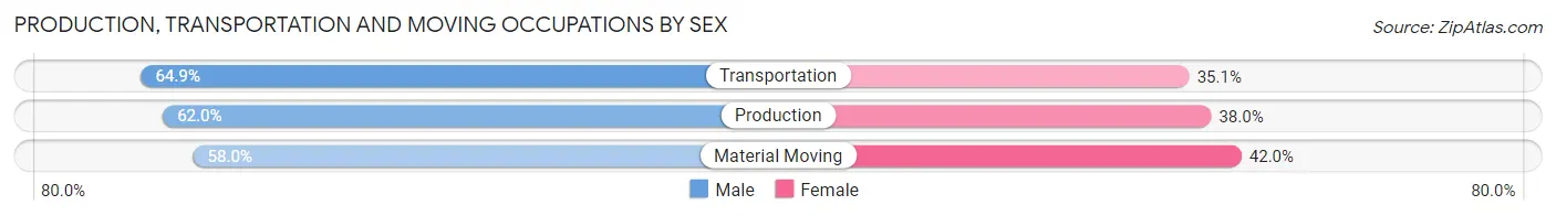Production, Transportation and Moving Occupations by Sex in Comanche