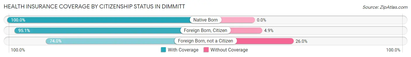 Health Insurance Coverage by Citizenship Status in Dimmitt