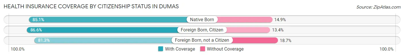 Health Insurance Coverage by Citizenship Status in Dumas