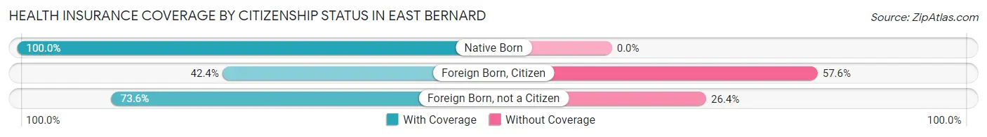 Health Insurance Coverage by Citizenship Status in East Bernard