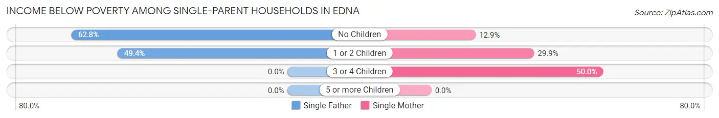 Income Below Poverty Among Single-Parent Households in Edna