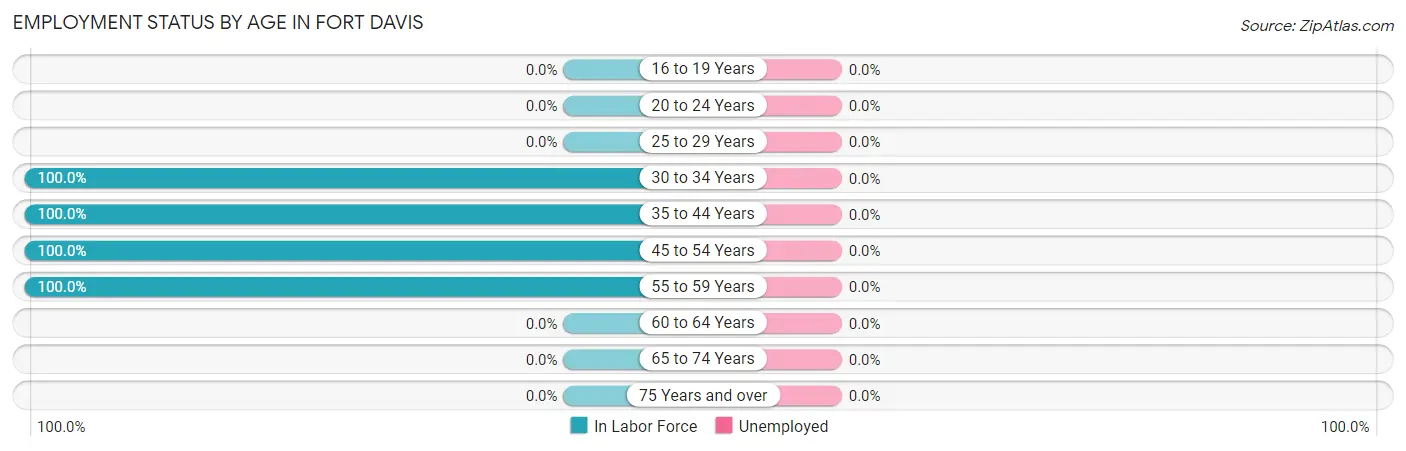 Employment Status by Age in Fort Davis
