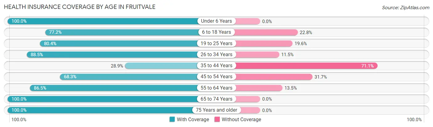 Health Insurance Coverage by Age in Fruitvale