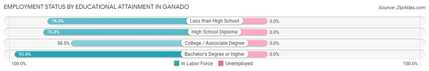 Employment Status by Educational Attainment in Ganado