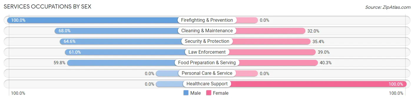 Services Occupations by Sex in George West