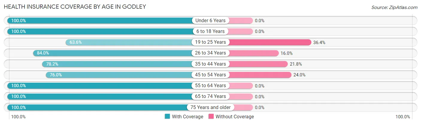 Health Insurance Coverage by Age in Godley