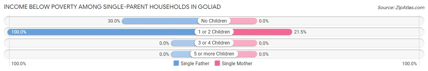 Income Below Poverty Among Single-Parent Households in Goliad
