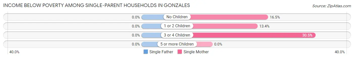 Income Below Poverty Among Single-Parent Households in Gonzales