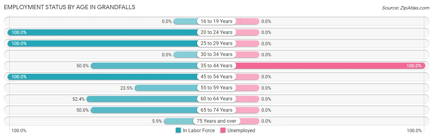 Employment Status by Age in Grandfalls