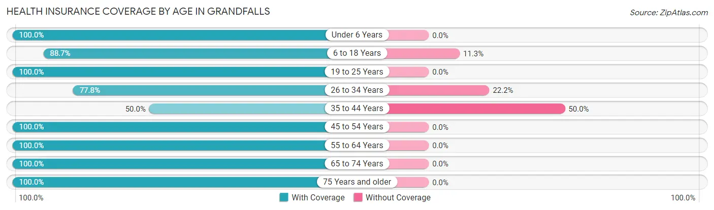 Health Insurance Coverage by Age in Grandfalls
