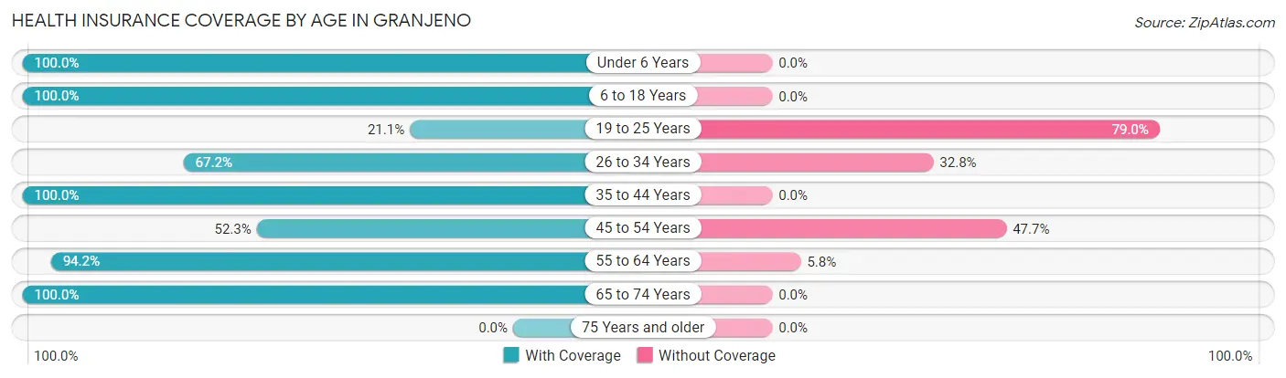 Health Insurance Coverage by Age in Granjeno