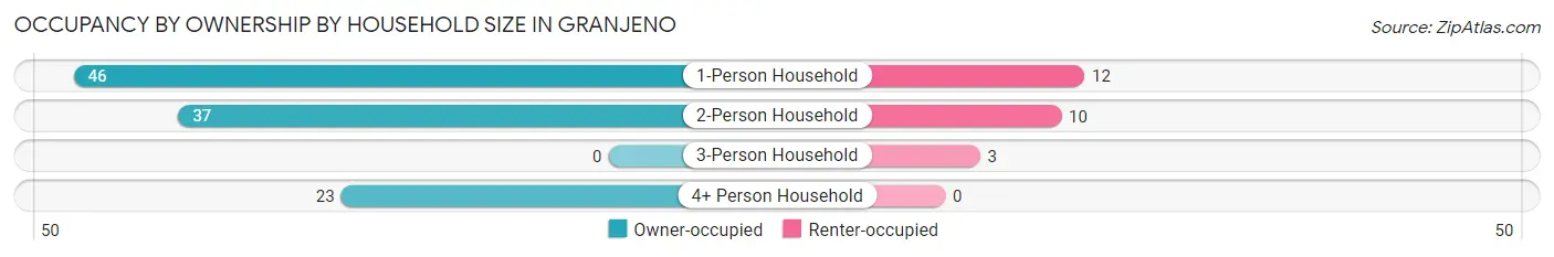 Occupancy by Ownership by Household Size in Granjeno