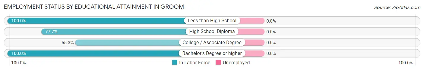 Employment Status by Educational Attainment in Groom
