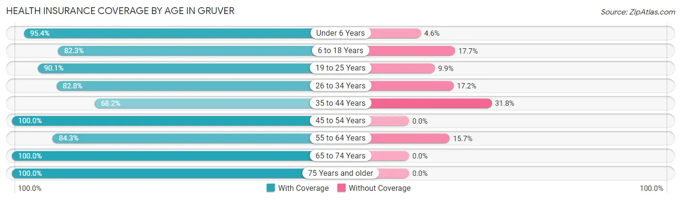 Health Insurance Coverage by Age in Gruver
