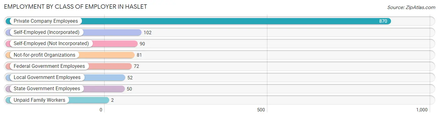 Employment by Class of Employer in Haslet