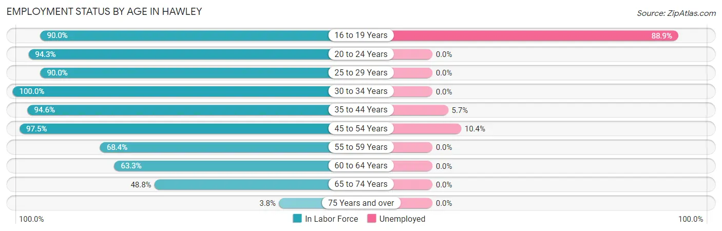 Employment Status by Age in Hawley