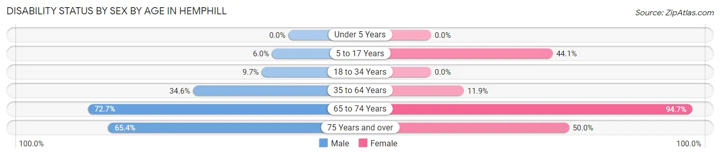 Disability Status by Sex by Age in Hemphill