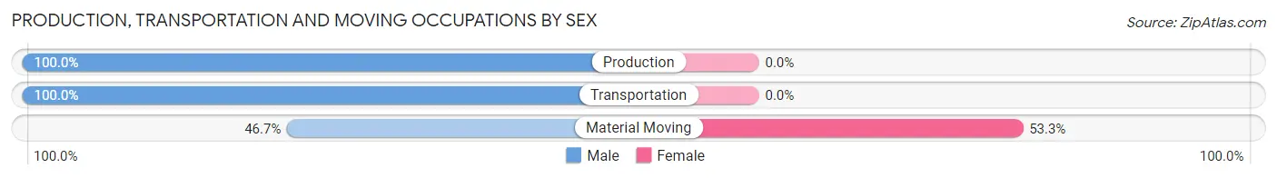 Production, Transportation and Moving Occupations by Sex in Hemphill