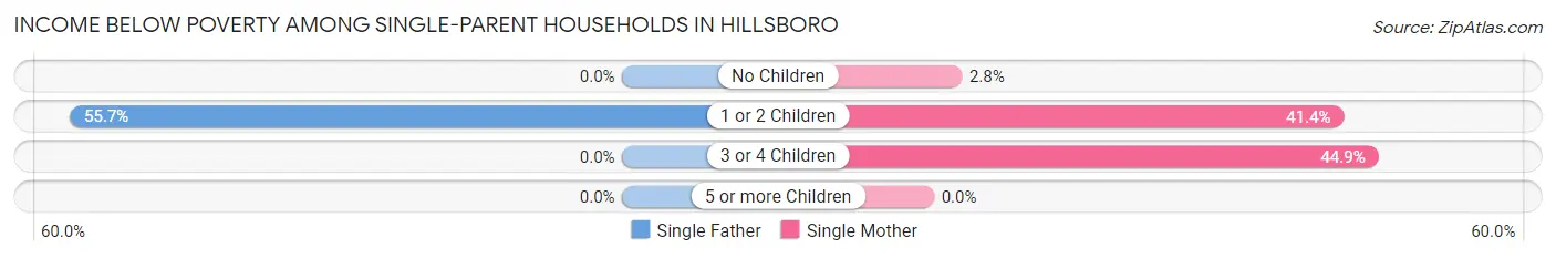 Income Below Poverty Among Single-Parent Households in Hillsboro