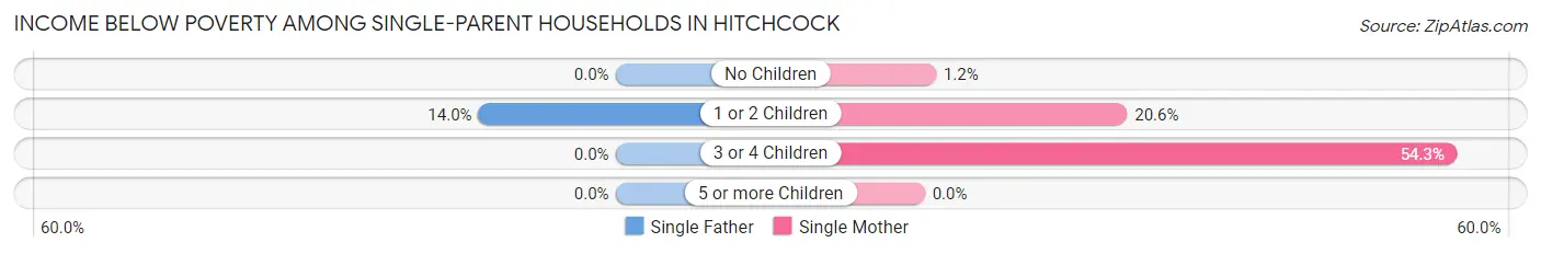 Income Below Poverty Among Single-Parent Households in Hitchcock