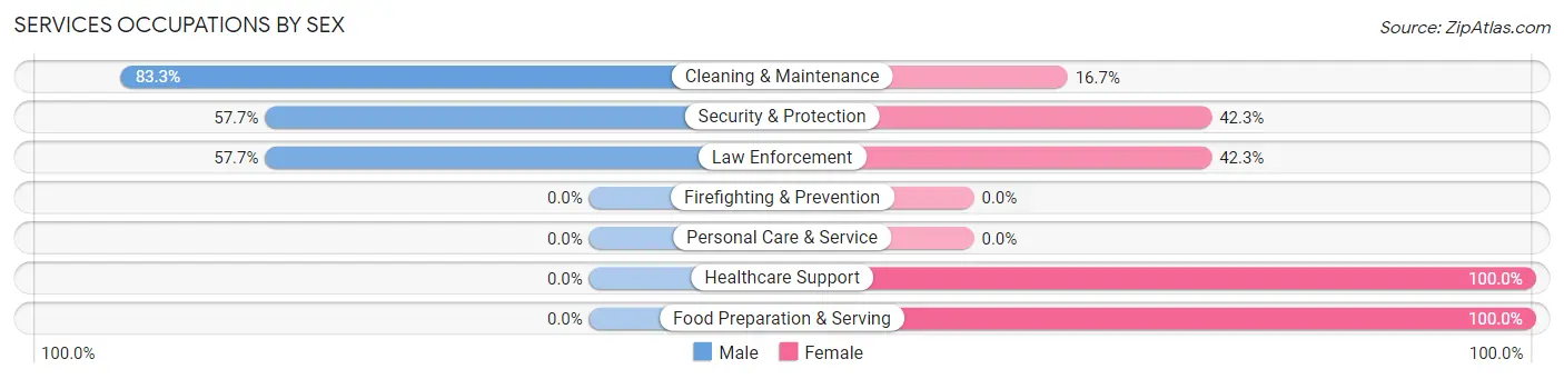 Services Occupations by Sex in Hughes Springs