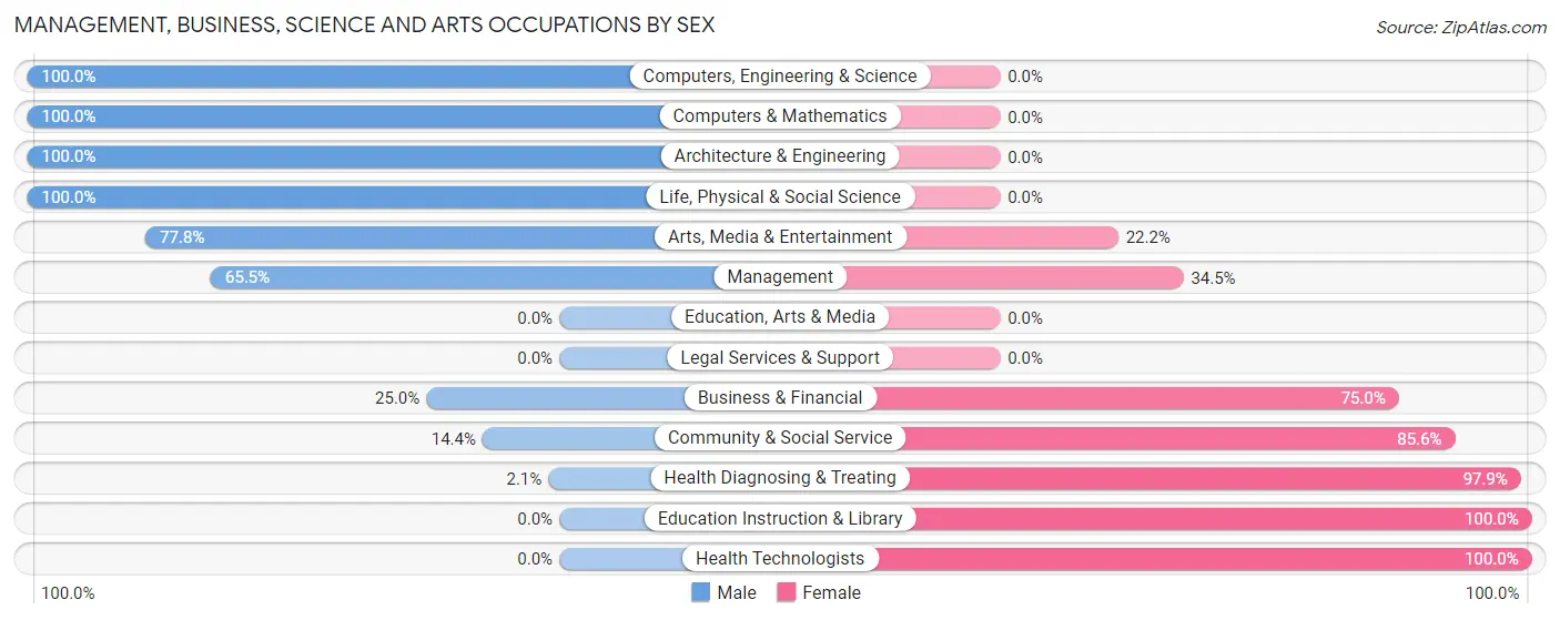Management, Business, Science and Arts Occupations by Sex in Ingram